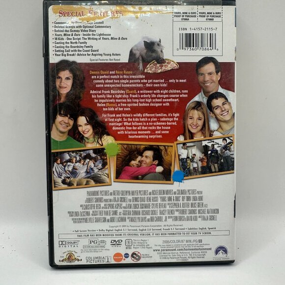 Yours Mine & Ours DVD Full Screen Special Collector's Edition Rated PG - Picture 2 of 3